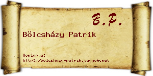 Bölcsházy Patrik névjegykártya