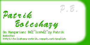 patrik bolcshazy business card